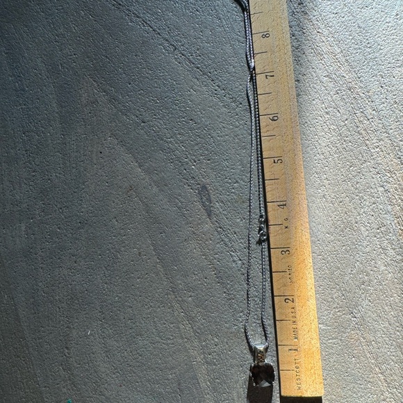 18K yellow gold and 925 Sterling silver Smoky Quartz pendant necklace - Picture 6 of 14